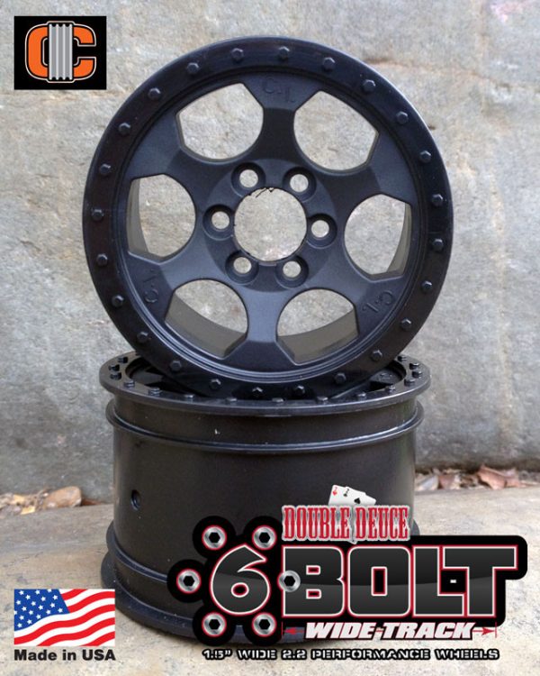 2.2” x 1.50” WIDTH 6 BOLT WHEEL PAIR