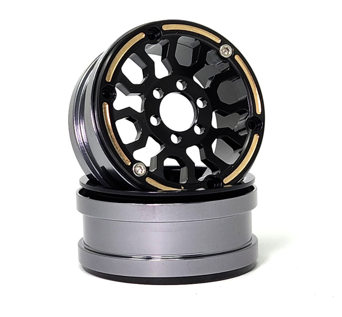 Dlux 1.9" Ultra High-Clearance Brass Beadlock Wheels (pair)