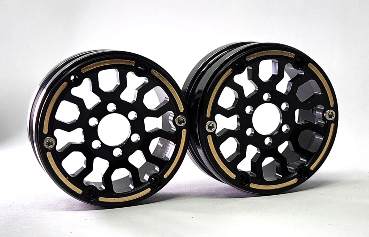 Dlux 1.9" Ultra High-Clearance Brass Beadlock Wheels (pair) - Image 2